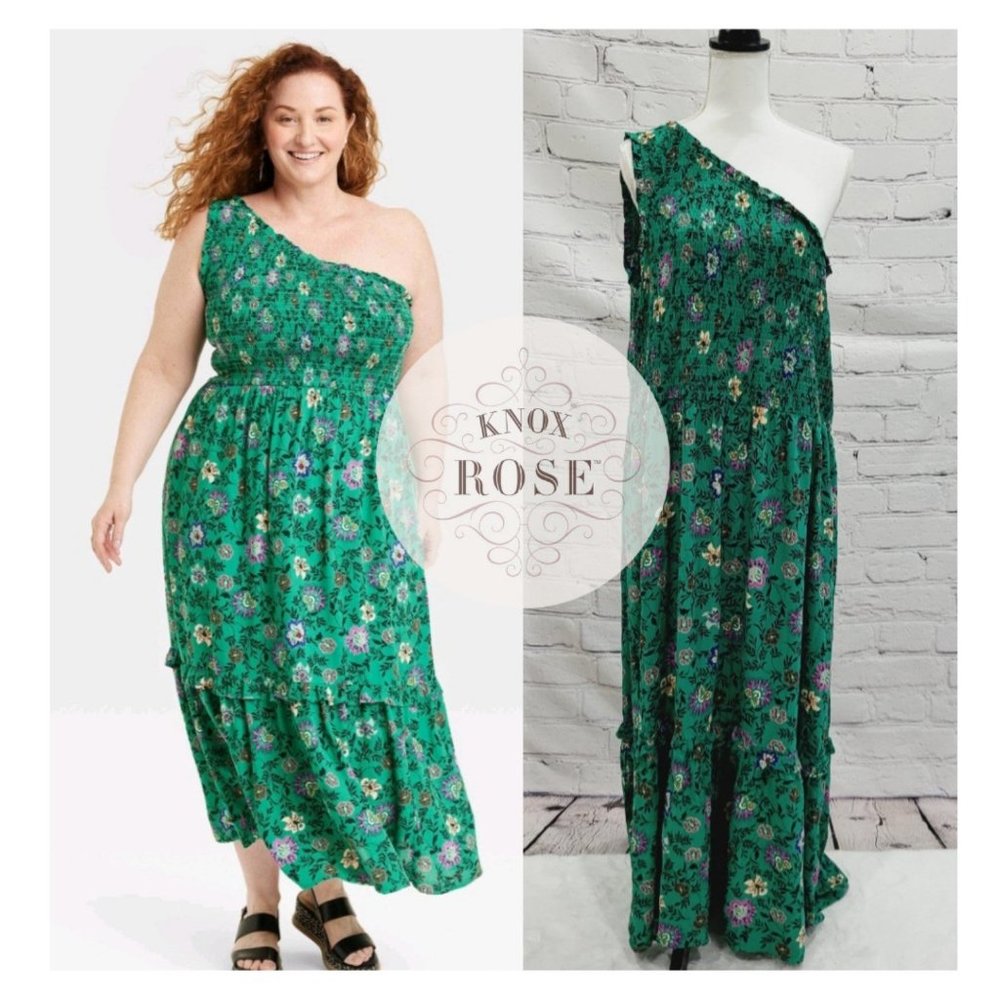 Knox Rose, Women's One Shoulder A-Line Maxi Dress, DR6-CH